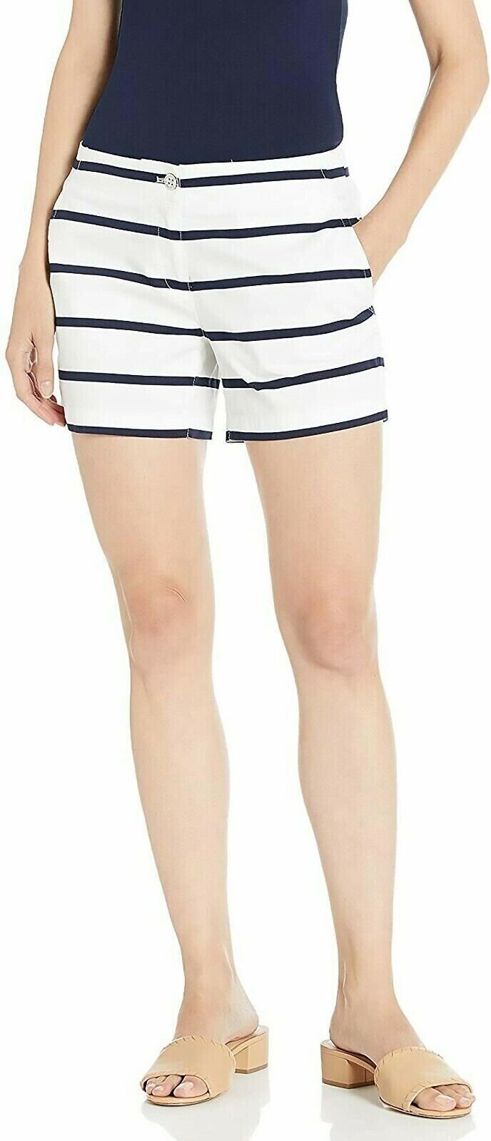 Nautica Women's Cotton Stretch Twill Shorts, WHITE, 12